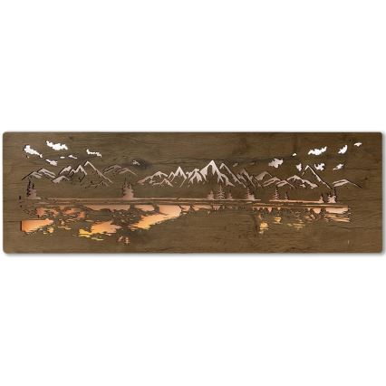 Li-Go 4778/A/4 - LED stenska dekoracija z zatemnjevanjem LED/10W/5V 30000 mAh 120x40 cm hrast/jezero