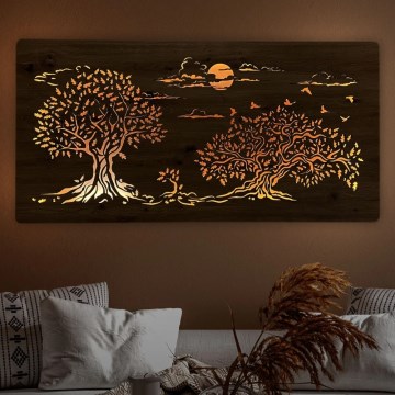 Li-Go 5307/DUB2 - Zatemnjiva LED stenska dekoracija LED/24W/230V 120x60 cm hrast/tri hrasti