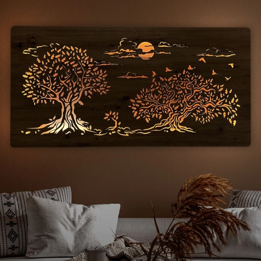 Li-Go 5307/DUB2 - Zatemnjiva LED stenska dekoracija LED/24W/230V 120x60 cm hrast/tri hrasti