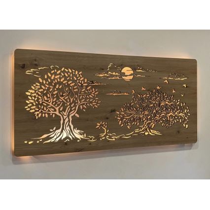 Li-Go 5307/DUB2 - Zatemnjiva LED stenska dekoracija LED/24W/230V 120x60 cm hrast/tri hrasti