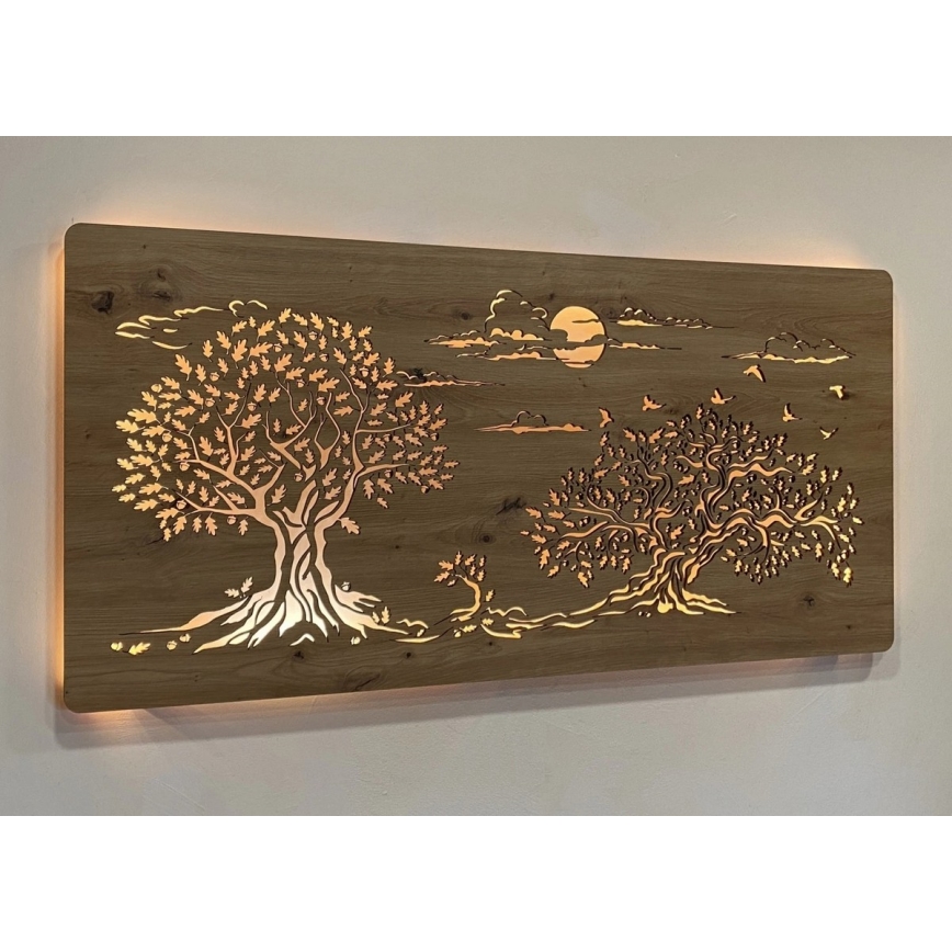 Li-Go 5307/DUB2 - Zatemnjiva LED stenska dekoracija LED/24W/230V 120x60 cm hrast/tri hrasti