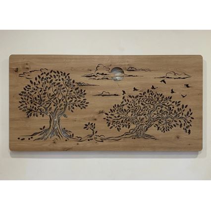 Li-Go 5307/DUB2 - Zatemnjiva LED stenska dekoracija LED/24W/230V 120x60 cm hrast/tri hrasti