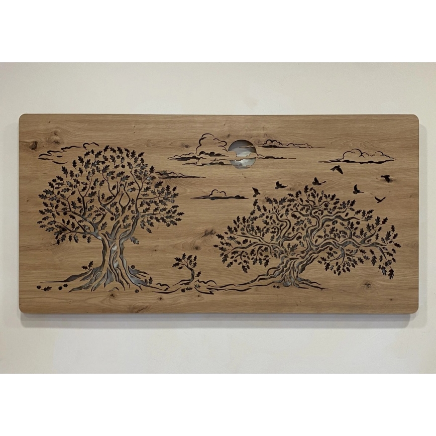 Li-Go 5307/DUB2 - Zatemnjiva LED stenska dekoracija LED/24W/230V 120x60 cm hrast/tri hrasti