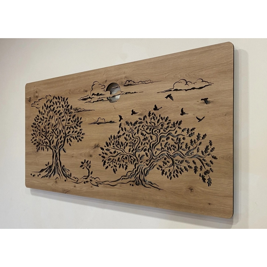 Li-Go 5307/DUB2 - Zatemnjiva LED stenska dekoracija LED/24W/230V 120x60 cm hrast/tri hrasti