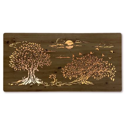 Li-Go 5307/DUB2 - Zatemnjiva LED stenska dekoracija LED/24W/230V 120x60 cm hrast/tri hrasti