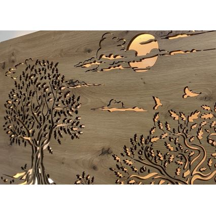 Li-Go 5307/DUB2 - Zatemnjiva LED stenska dekoracija LED/24W/230V 120x60 cm hrast/tri hrasti