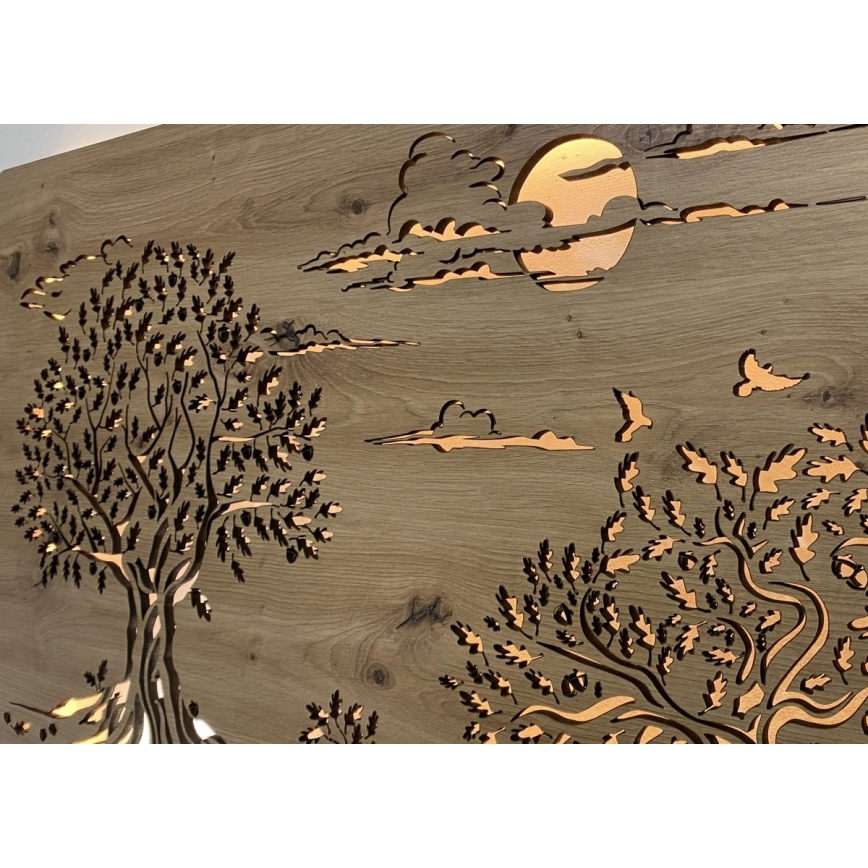 Li-Go 5307/DUB2 - Zatemnjiva LED stenska dekoracija LED/24W/230V 120x60 cm hrast/tri hrasti