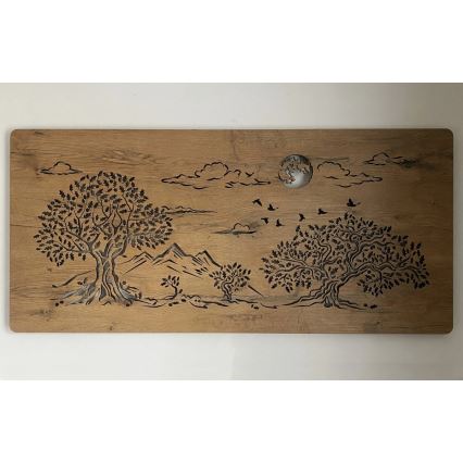 Li-Go 5478/DUB2 - zatemnljiva LED stenska dekoracija LED/24W/230V 130x60 cm hrast/Štirje hrasti in luna