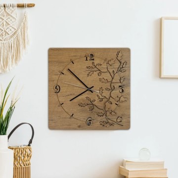 Li-Go 5499/DUB2 - Stenska ura 1xAA 40x40 cm hrast