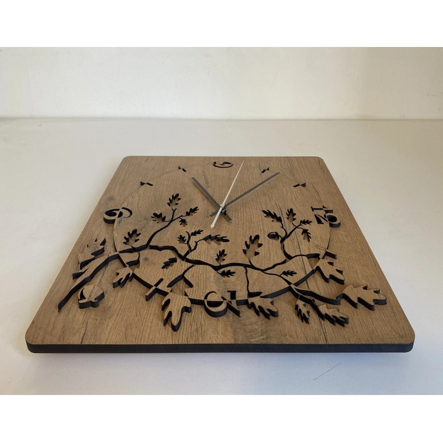 Li-Go 5499/DUB2 - Stenska ura 1xAA 40x40 cm hrast