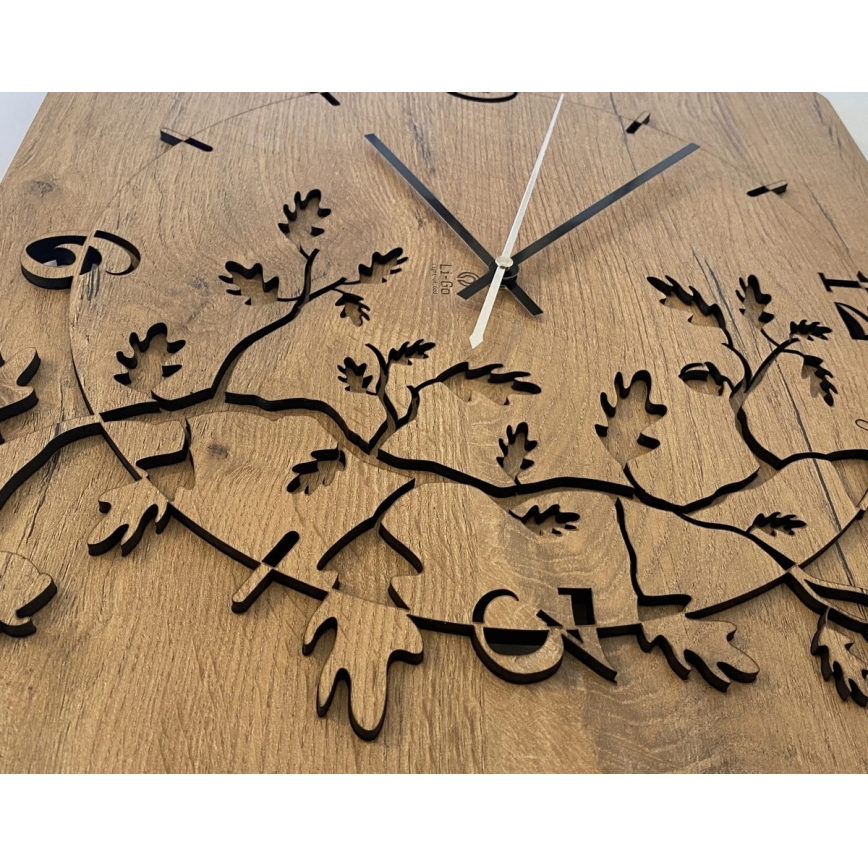 Li-Go 5499/DUB2 - Stenska ura 1xAA 40x40 cm hrast