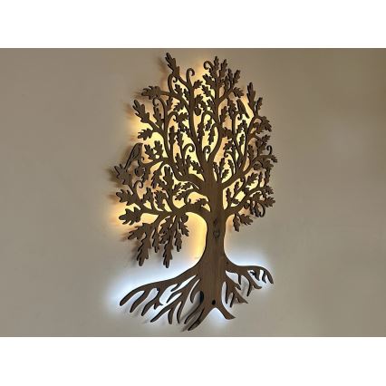 Li-Go 5729/DUB2 - LED stenska dekoracija s senzorjem gibanja LED/10W/5V 90x110 cm hrast