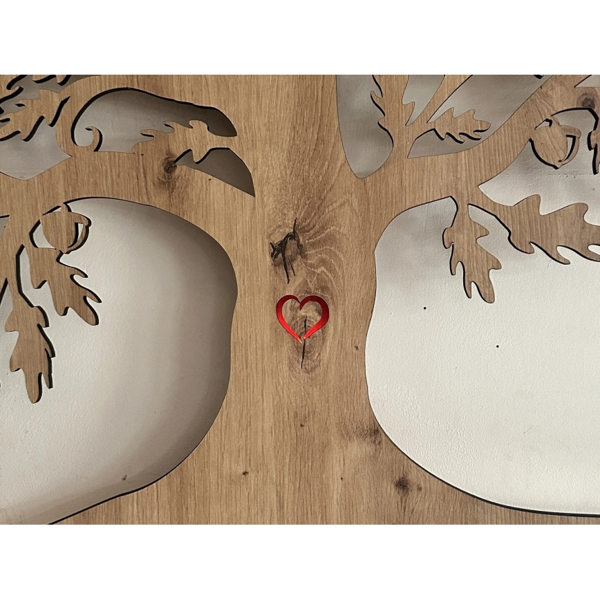 Li-Go 5729/DUB2 - LED stenska dekoracija s senzorjem gibanja LED/10W/5V 90x110 cm hrast