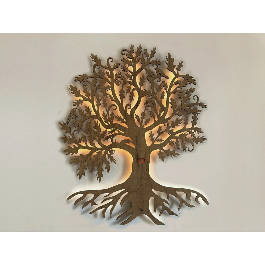 Li-Go 5742/DUB2 - LED stenska dekoracija s funkcijo zatemnitve LED/10W/230V 90x110 cm hrast