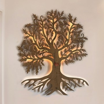 Li-Go 5742/DUB2 - LED stenska dekoracija s funkcijo zatemnitve LED/10W/230V 90x110 cm hrast