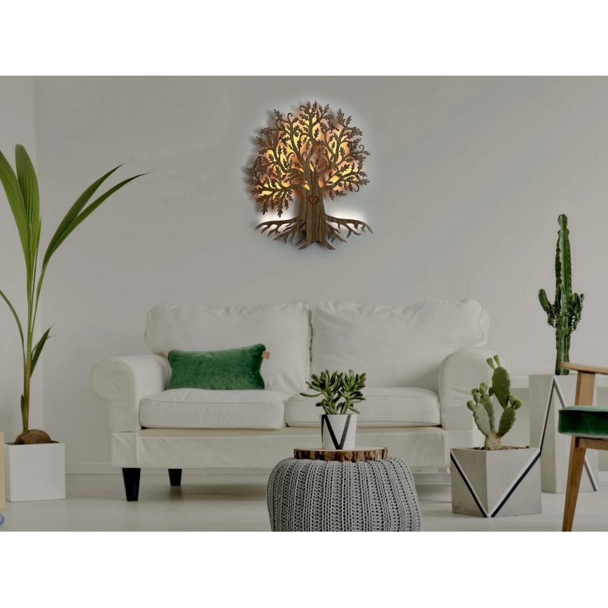 Li-Go 5747/DUB2 - LED stenska dekoracija z možnostjo zatemnitve LED/10W/230V 45x55 cm hrast