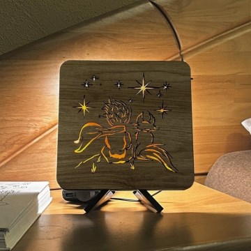 Li-Go 5788/DUB2 - LED Namizna dekoracija LED/12W/230V 19x19 cm hrast/Mali princ