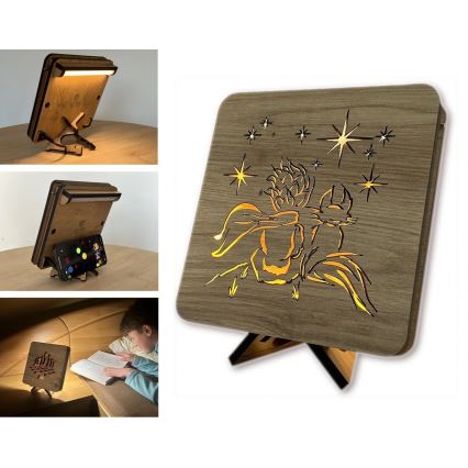 Li-Go 5788/DUB2 - LED Namizna dekoracija LED/12W/230V 19x19 cm hrast/Mali princ