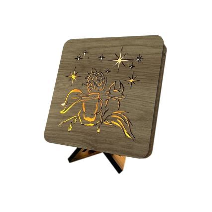 Li-Go 5788/DUB2 - LED Namizna dekoracija LED/12W/230V 19x19 cm hrast/Mali princ