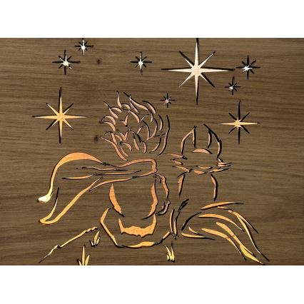 Li-Go 5788/DUB2 - LED Namizna dekoracija LED/12W/230V 19x19 cm hrast/Mali princ