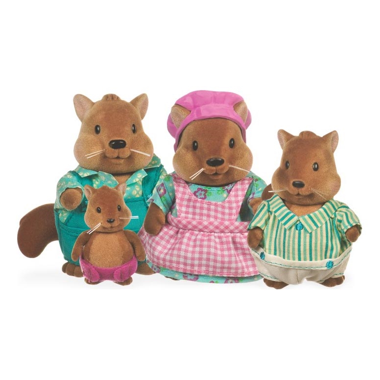 Li'l Woodzeez - Komplet figur BUSTLEBERRY squirrel family