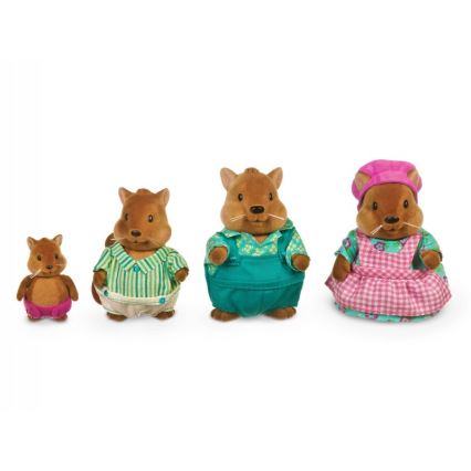 Li'l Woodzeez - Komplet figur BUSTLEBERRY squirrel family
