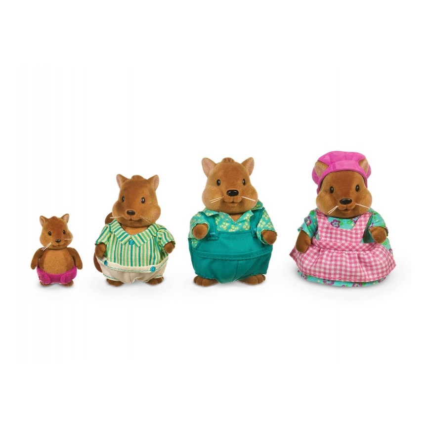 Li'l Woodzeez - Komplet figur BUSTLEBERRY squirrel family