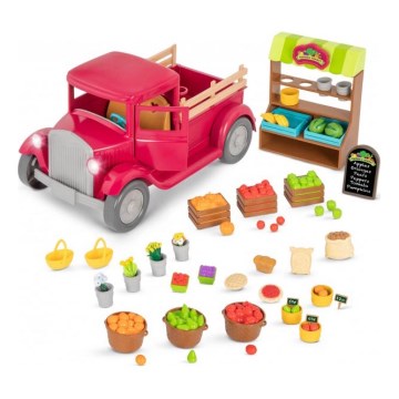 Li'l Woodzeez - Set igrač kmečki tovornjak s stojalom za hrano 3xAAA