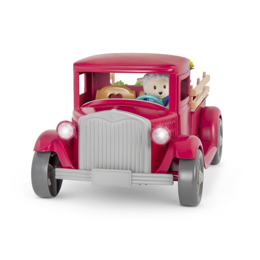 Li'l Woodzeez - Set igrač kmečki tovornjak s stojalom za hrano 3xAAA