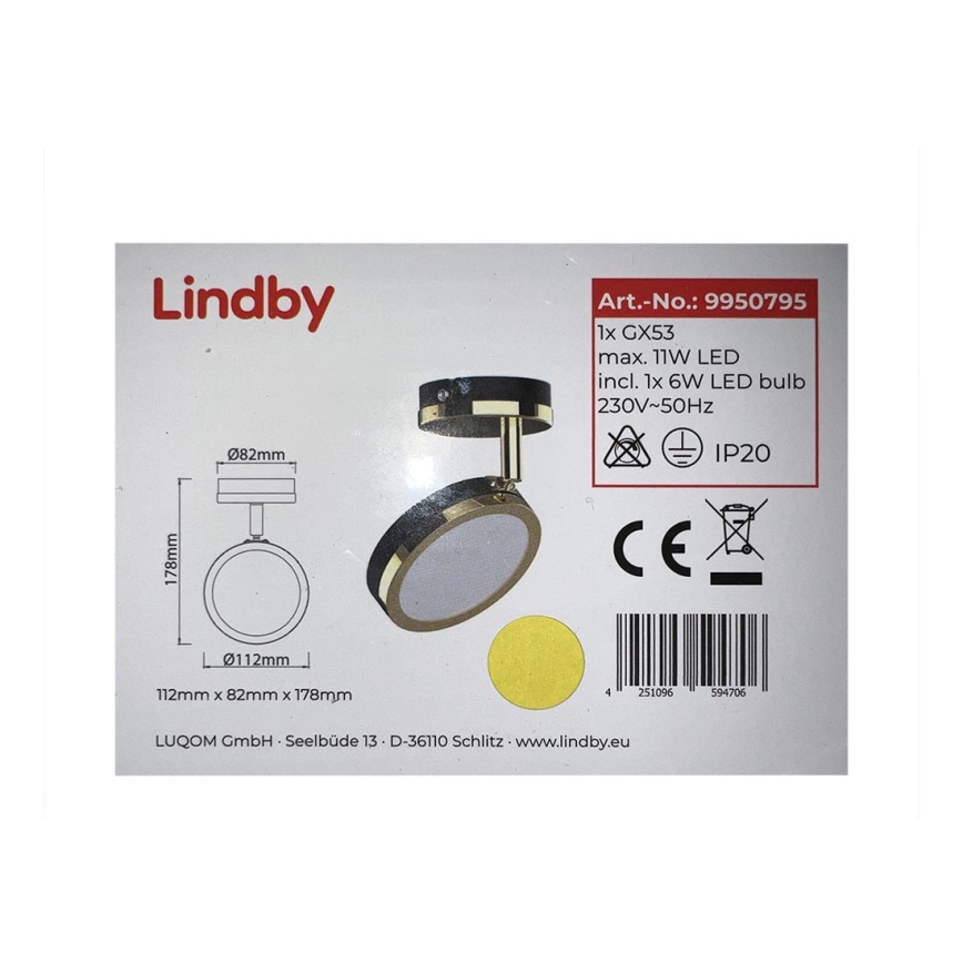 Lindby - LED Reflektor 1xGX53/6W/230V
