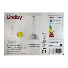 Lindby - LED RGB Zatemnitveni lestenec na vrvici CAROLLE LED/10W/230V + Daljinski upravljalnik