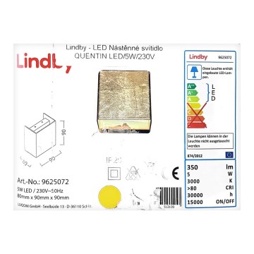 Lindby - LED Stenska svetilka QUENTIN LED/5W/230V