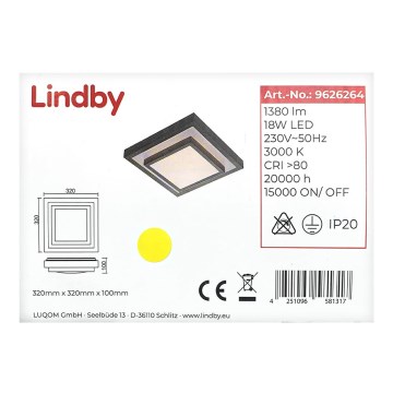 Lindby - LED Stropna svetilka MENDOSA LED/18W/230V