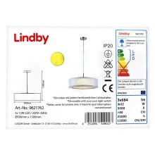 Lindby - LED Zatemnitveni lestenec na vrvici AMON 3xLED/12W/230V