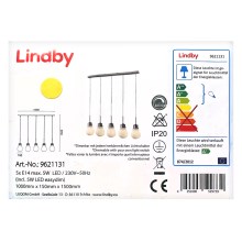Lindby - LED Zatemnitveni lestenec na vrvici BADO 5xLED/5W/230V