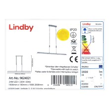 Lindby - LED Zatemnitveni lestenec na vrvici SLADJA LED/24W/230V