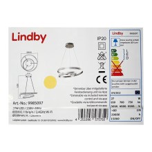Lindby - LED Zatemnitveni lestenec na vrvici SMART VERIO LED/27W/230V 3000/4000/6000K +  Daljinski upravljalnik