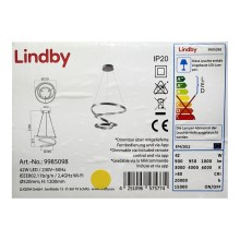 Lindby - LED Zatemnitveni lestenec na vrvici VERIO LED/230V + Daljinski upravljalnik