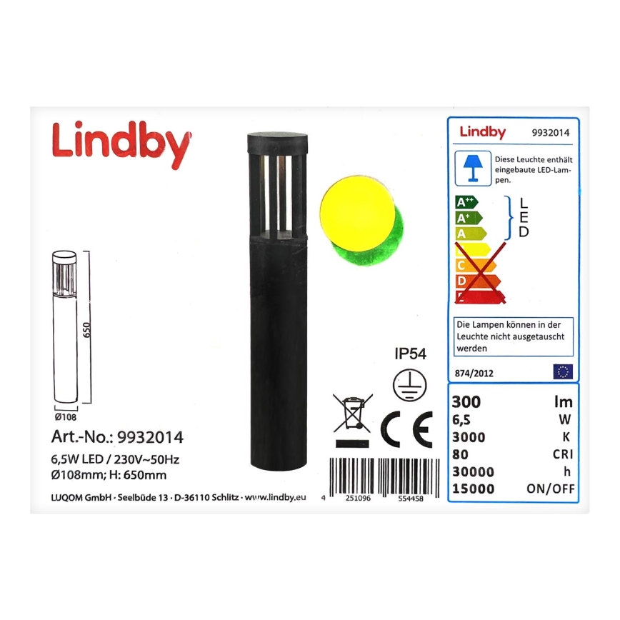 Lindby - LED Zunanja svetilka JORDIS LED/6,5W/230V