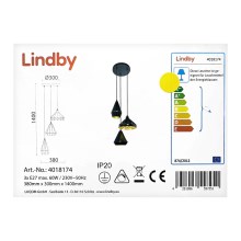 Lindby - Lestenec na vrvici 3xE27/60W/230V