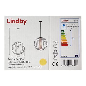 Lindby - Lestenec na vrvici KORIKO 1xE27/60W/230V