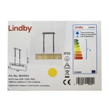 Lindby - Lestenec na vrvici MARIAT 4xE27/60W/230V