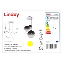 Lindby - Lestenec na vrvici ROBYN 3xE27/40W/230V