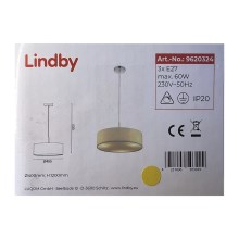 Lindby - Lestenec na vrvici SEBATIN 3xE27/60W/230V