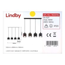 Lindby - Lestenec na vrvici TALLINN 4xE27/60W/230V