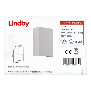 Lindby - Stenska svetilka COLJA 1xG9/5W/230V