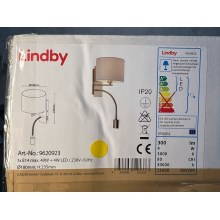 Lindby - Stenska svetilka FLORENS 1xE14/40W/230V + LED/4W/230V