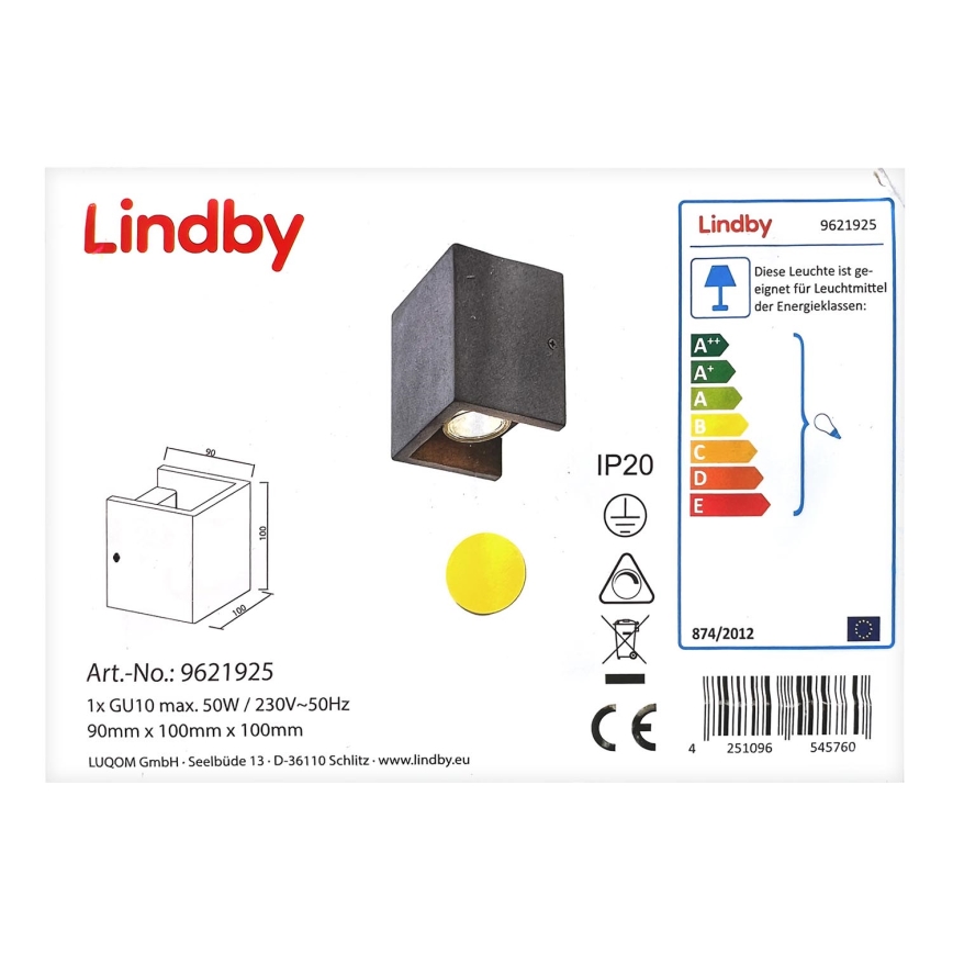 Lindby - Stenska svetilka GERDA 1xGU10/50W/230V