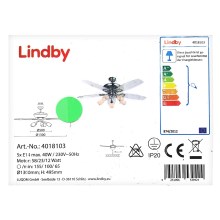Lindby - Stropni ventilator s svetilko CEDRIK 5xE14/40W/230V