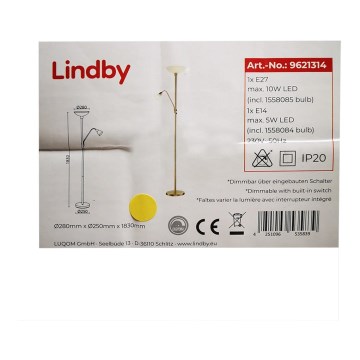 Lindby - Talna svetilka JOST 1xE27/10W/230V + 1xE14/5W